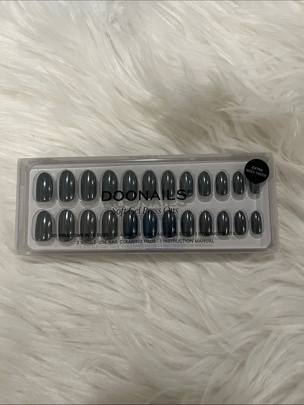 Doonails Soft Gel Press Ons - Metallic Gray Set